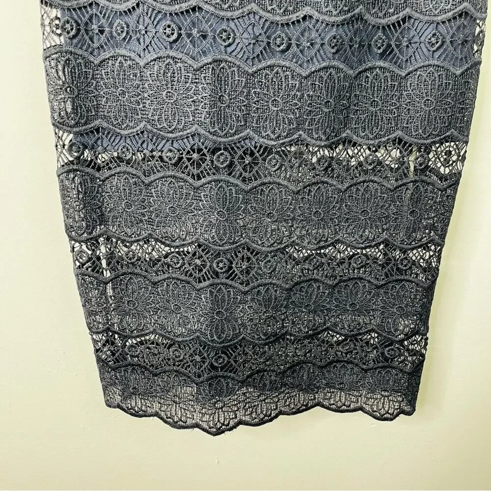 Betsey Johnson blue lace floral evening wedding party holiday midi dress 6 - Picture 4 of 8